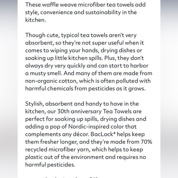 Norwex Tea Towels Limited Edition Water Tile/Floral NWT - Picture 12 of 15